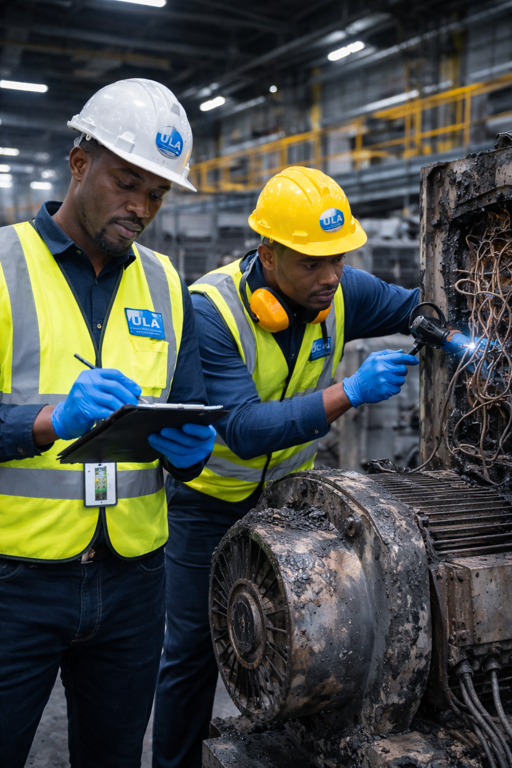 Inspecting damage in the factory